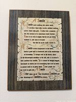 Front view of framed poem showing full artwork and frame.