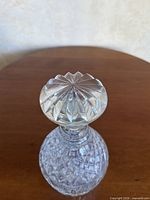 Full view of decanter showing stopper and cut pattern