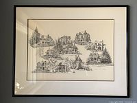 Full view of framed Martha Cooney illustration