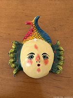 Front view of ceramic face wall mask