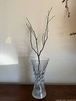 Full view of tall Waterford crystal vase on table
