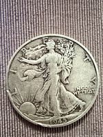 Obverse view with 1945 date and Liberty design