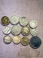 All 12 coins front side