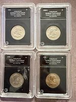 All four slabbed Susan B. Anthony dollars grouped