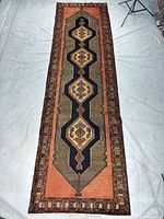 Full view of Ardebil runner rug showing entire design and proportions