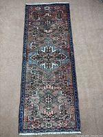 Full view of Zanjan runner rug showing overall design and size