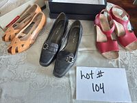 Overview of all three shoe pairs on table