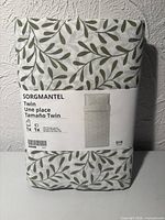 Front of packaged SORGMANTEL twin duvet cover set showing model name and size