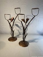 Both candle holders full view front
