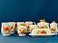 Full set showing all nine ceramic pieces