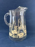 Clear floral-print Libbey pitcher side view