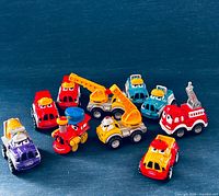 Group shot of all nine die-cast Tonka vehicles