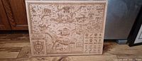 Full view of the birch plywood Hyrule map wall art