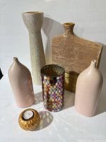 All six decorative pieces grouped