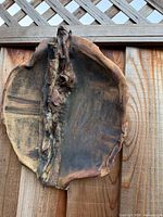 Front view of stoneware wall sculpture showing overall shape and texture