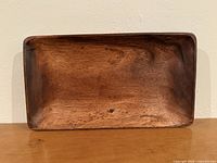 Top view of rectangular acacia platter