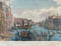 Close-up of central scene on Grand Canal with boats and buildings