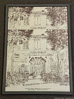 Full view of framed Cafe de la Poste print