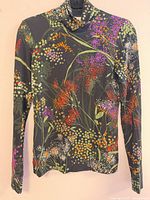 Front view of Dries Van Noten floral turtleneck sweater
