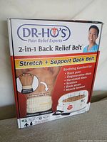 Front of the boxed Dr. Ho's 2-in-1 Back Relief Belt