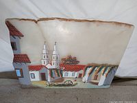 Front view of entire painted stone slab