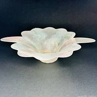 Oblique view showing lotus form and frosted glass