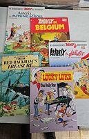 All five comic books laid out