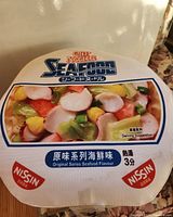 Top view showing Seafood Cup Noodles graphic lid