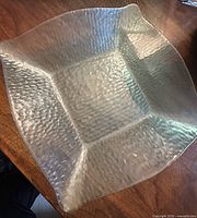 Square hammered glass plate top view