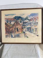 Full framed watercolor showing artwork, mat, frame