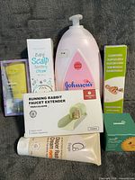 Group shot showing all six visible packaged items