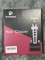 Front of PettingPal box showing product image and model