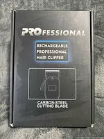 Box showing product name and blade material