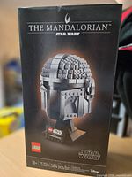 Front of sealed LEGO Star Wars The Mandalorian Helmet box