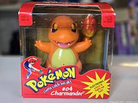 Front view of sealed Pokémon #04 Charmander talking figure in box