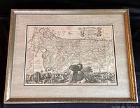 Framed antique Dutch map under glass