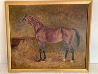 Framed oil painting front view