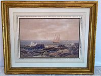 Framed watercolour front view showing entire artwork and frame