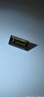 Baguette cut green tourmaline showing overall shape and color