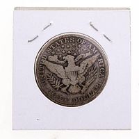 Reverse of 1912 Barber Half Dollar in holder