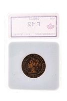 Obverse view of 1888 large cent inside KSA slab