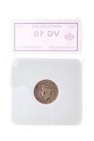 Obverse of 1941 Newfoundland ten-cent coin in KSA slab