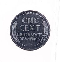 Reverse of 1943-S steel Wheat cent showing wheat ears, denomination and legend