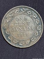Reverse of 1911 Canada large cent showing date and denomination