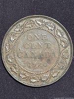 Reverse of 1920 Canada one cent coin