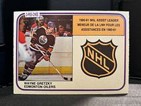 Front of Wayne Gretzky #383 card showing action image and NHL shield