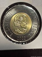 Obverse showing Queen Elizabeth II on black ring bimetal coin