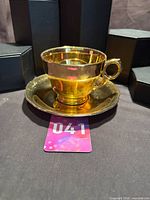 Teacup on saucer front view