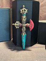 Full view of Tibetan-style phurba dagger front