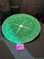 Full top view of green cabbage leaf platter